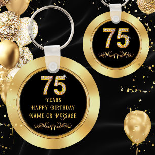Personalisierte Partygeschenke für 75. Geburtstag, Schlüsselanhänger