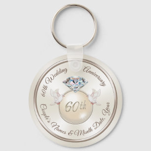Personalisierte Partygeschenke zum 60. Hochzeitsta Schlüsselanhänger