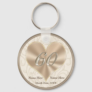 Personalisierte Partygeschenke zum 60. Hochzeitsta Schlüsselanhänger