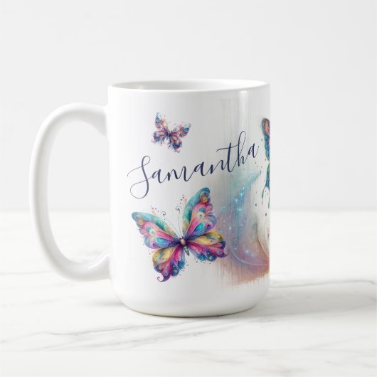 Personalisierte Pasta Butterfly Art Café Kaffeetasse (Links)