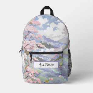 Personalisierte Pastagerichte Blüten Wasserfarbe Bedruckter Rucksack