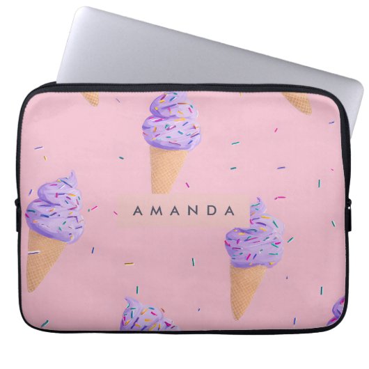 Personalisierte Pastagerichte Eiscreme Laptopschutzhülle (Vorderseite)