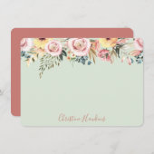 Personalisierte Pastagerichte Grüne Wasserfarbe Mitteilungskarte (Vorne/Hinten)