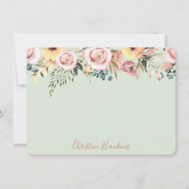 Personalisierte Pastagerichte Grüne Wasserfarbe Mitteilungskarte