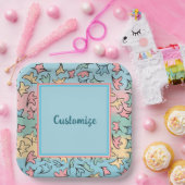 Personalisierte Pastel-Blätter farbenfroh Pappteller (Party)