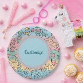 Personalisierte Pastel-Blätter farbenfroh Pappteller (Party)