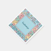 Personalisierte Pastel-Blätter farbenfroh Serviette (Ecke)