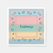Personalisierte Pastel-Blätter farbenfroh Serviette (Vorderseite)