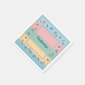 Personalisierte Pastel-Blätter farbenfroh Serviette (Ecke)