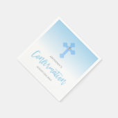 Personalisierte Pastel Blue Cross BESTÄTIGUNG Serviette (Ecke)