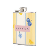 Personalisierte Pastel Blueberry & Lemon Muster Flachmann (Links)