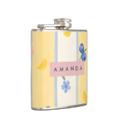 Personalisierte Pastel Blueberry & Lemon Muster Flachmann (Rechts)