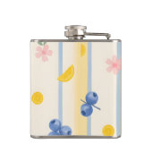 Personalisierte Pastel Blueberry & Lemon Muster Flachmann (Rückseite)