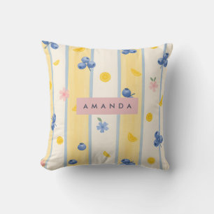 Personalisierte Pastel Blueberry & Lemon Muster Kissen