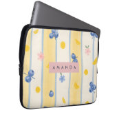 Personalisierte Pastel Blueberry & Lemon Muster Laptopschutzhülle (Vorne Rechts)