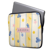 Personalisierte Pastel Blueberry & Lemon Muster Laptopschutzhülle (Vorderseite Links)