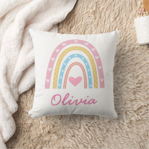 Personalisierte Pastel boho Regenbogenbezeichnung  Kissen