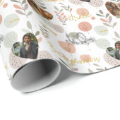 Personalisierte Pastel Botanisch mit Fotos und Nam Geschenkpapier (Rolleneckpunkt)