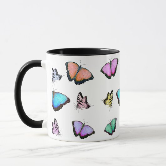 Personalisierte Pastel-Butterfliegen Tasse (Links)