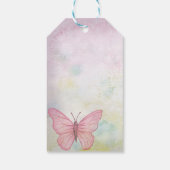Personalisierte Pastel Butterfly Pink Gaben Favori Geschenkanhänger (Rückseite)