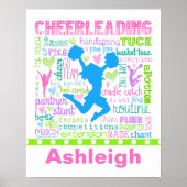 Personalisierte Pastel Cheerleading Words Typograf Poster (Vorne)