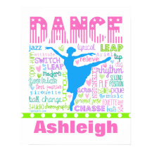 Personalisierte Pastel Dancer Words Typografie
