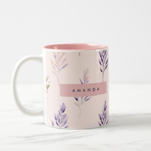 Personalisierte Pastel Elegante Lavendel Pastel Zweifarbige Tasse (Links)