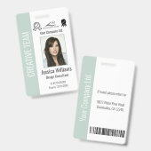 Personalisierte Pastel Green ID für Firmenmitarbei Ausweis (Front & Back)