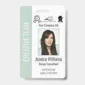 Personalisierte Pastel Green ID für Firmenmitarbei Ausweis (Front)