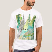 Personalisierte Pastel Grüner Abstrakter Baum Wass T-Shirt (Vorderseite)