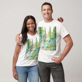 Personalisierte Pastel Grüner Abstrakter Baum Wass T-Shirt