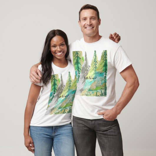 Personalisierte Pastel Grüner Abstrakter Baum Wass T-Shirt (Unisex)