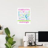 Personalisierte Pastel Gymnastik Worte Typografie Poster (Heimbüro)