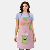 Personalisierte Pastel Kawaii Matcha Milk Tee Schürze (Getragen)