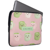Personalisierte Pastel Kawaii Matcha Teemuster Laptopschutzhülle (Vorne Rechts)