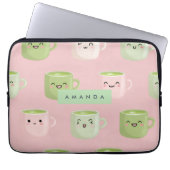 Personalisierte Pastel Kawaii Matcha Teemuster Laptopschutzhülle (Vorderseite)