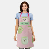 Personalisierte Pastel Kawaii Matcha Teemuster Schürze (Getragen)