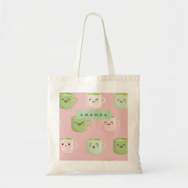 Personalisierte Pastel Kawaii Matcha Teemuster Tragetasche