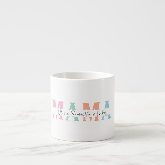 Personalisierte Pastel MAMA Muttertagsgeschenk | Espressotasse (Vorderseite)