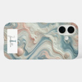 Personalisierte Pastel Marble iPhone Case (Rückseite (Horizontal))