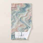 Personalisierte Pastel Marmor Badezimmer Handtuchs Badhandtuch Set (Handtuch)