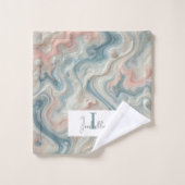 Personalisierte Pastel Marmor Badezimmer Handtuchs Badhandtuch Set (Waschlappen)