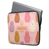 Personalisierte Pastel Niedlich Capybara Muster Laptopschutzhülle (Vorderseite Links)