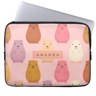 Personalisierte Pastel Niedlich Capybara Muster Laptopschutzhülle