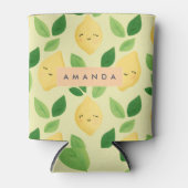 Personalisierte Pastel Niedlich Lemon Muster Dosenkühler (Vorderseite)