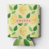 Personalisierte Pastel Niedlich Lemon Muster Dosenkühler (Rückseite)