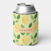 Personalisierte Pastel Niedlich Lemon Muster Dosenkühler (Kanne Rückseite)