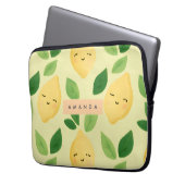 Personalisierte Pastel Niedlich Lemon Muster Laptopschutzhülle (Vorderseite Links)