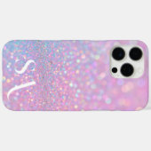 Personalisierte Pastel Pink Glitzer iPhone Case (Rückseite (Horizontal))