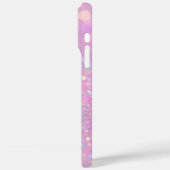 Personalisierte Pastel Pink Glitzer iPhone Case (Rückseite / Links)